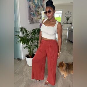 JLUXLABEL Terracotta Wide-Leg Pants